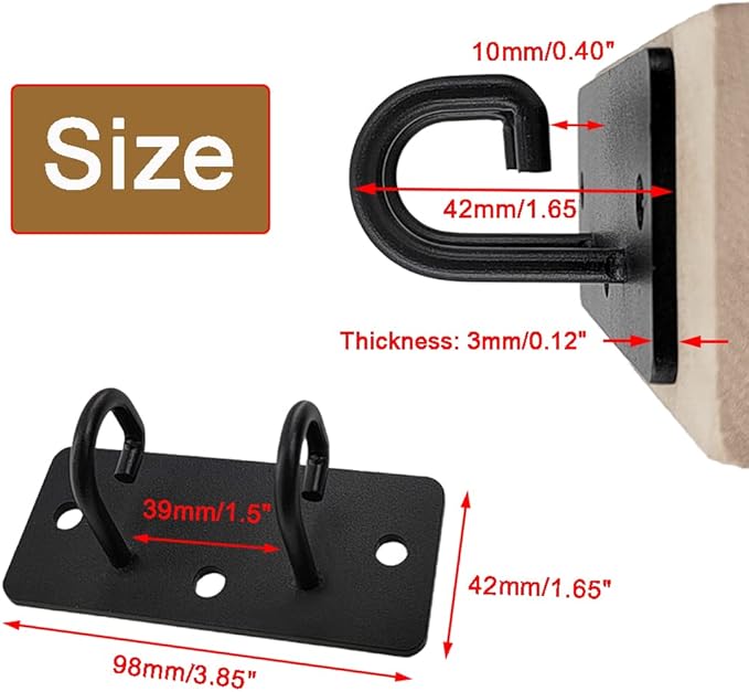 2Pcs Resistance Band Wall Anchors,Space Saving Workout Wall Mount Clip,Ceiling Mounted Hook Exercise Station for Body Weight Straps,Strength Training,Yoga,Home Gym,Physical Therapy