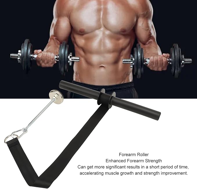 Forearm Roller Versatile Sturdy Strengthener for Home Gym Workout Iron Material with Weighting Accessory