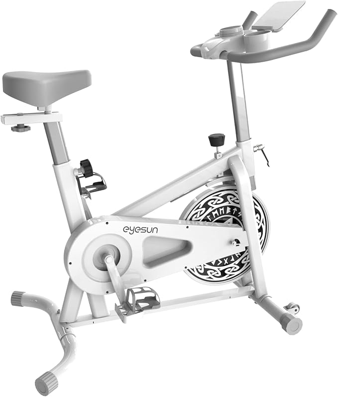 Exercise Bikes for Home,Indoor Cycling Bike with Adjustable Friction,Brake Pad Resistance Silent Belt Drive,330lbs Weight Capacity &Upgraded Version Seat for Home Cardio&Weight Loss