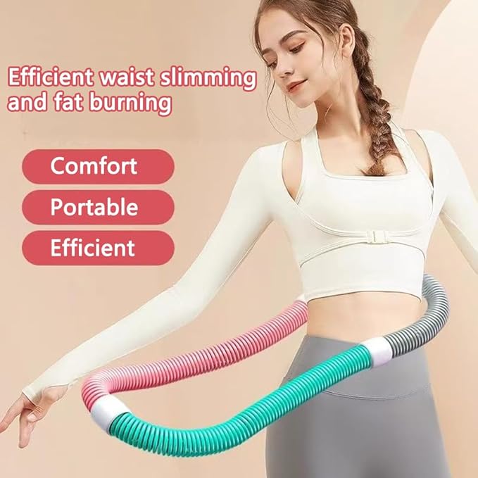 Soft Spring Hula Hoop for Adults, Foldable Weighted Fitness Hoop for Weight Loss, Portable Slimming Exercise Equipment for Women and Beginners Workout