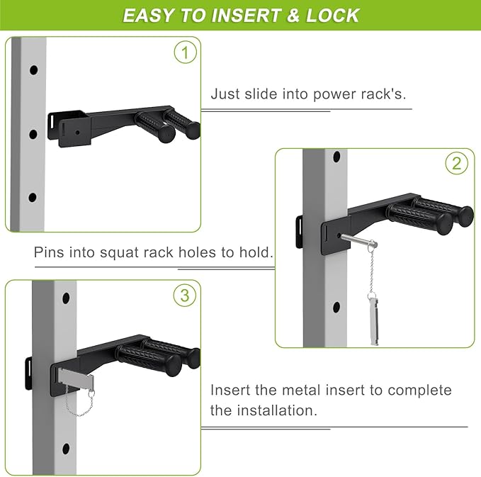 Dip Bar Attachment for Power Rack, Non-Slip Wide & Narrow Grip Handles, 500 lbs Capacity, Squat Rack Attachment for Dips, Inverted Rows, Push-Ups