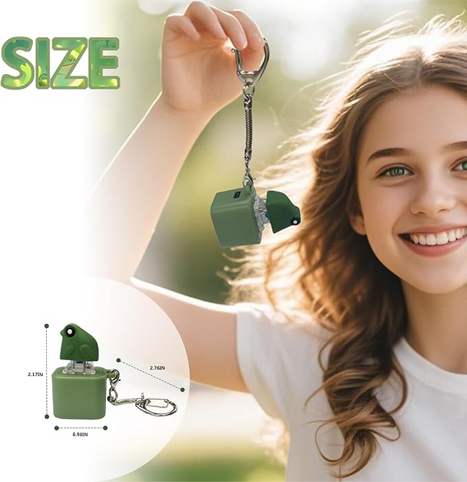 Frog Croaking Fidget Toy, Fun Stress Relief Toy with Led Lights, Cute Frog Croaking Keychain, Adults Keyboard Clicker, Ideal for ADHD and Autism (Frog Croaking)