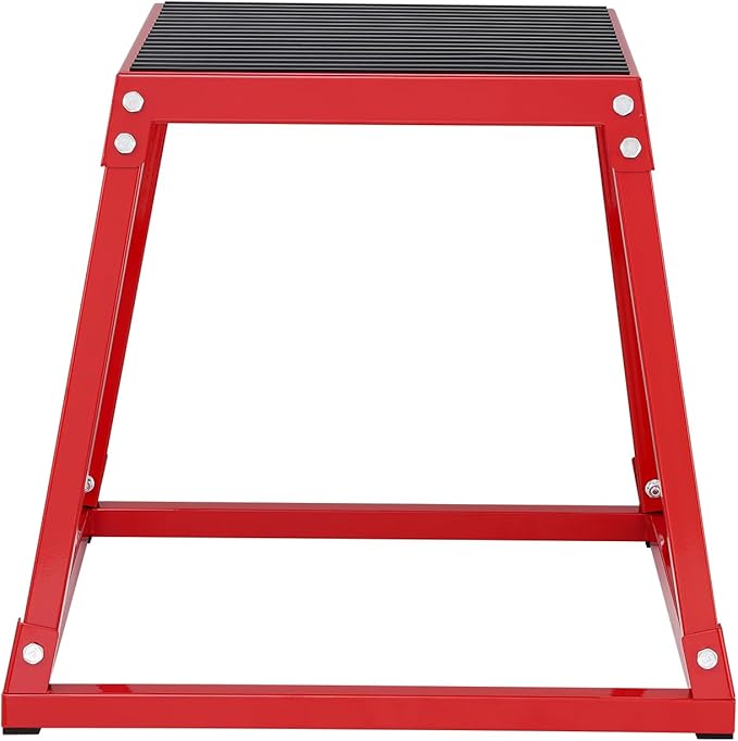 VEVOR Plyometric Jump Box, 18 Inch Plyo Box, Steel Plyometric Platform and Jumping Agility Box, Anti-Slip Fitness Exercise Step Up Box for Home Gym Training, Conditioning Strength Training