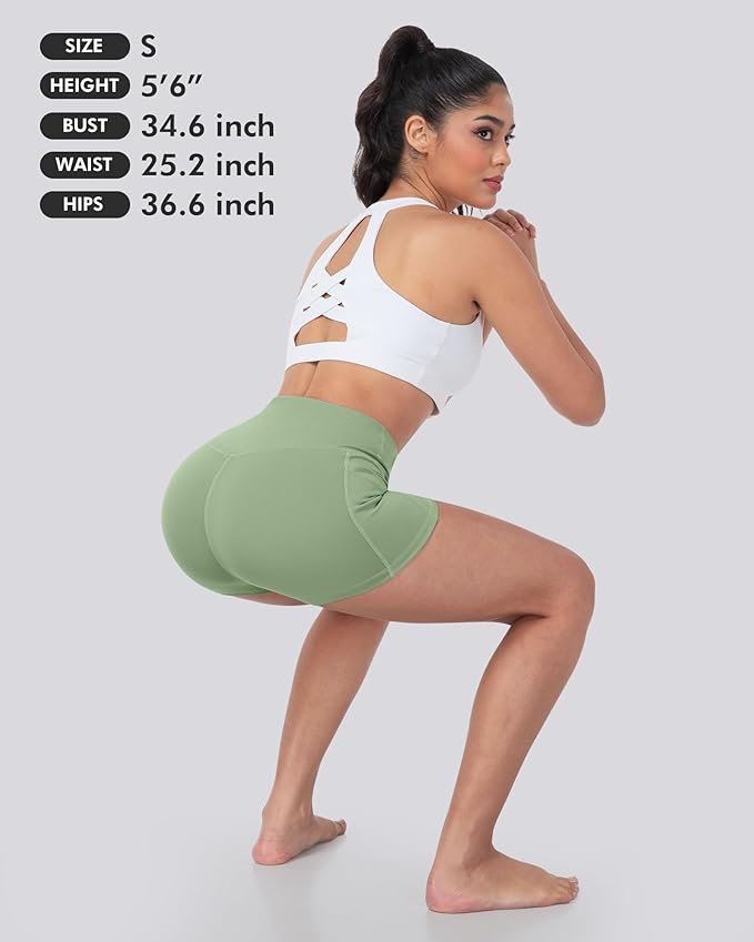 LZYVOO Biker Spandex Shorts Women, High Waisted Tummy Control Workout Yoga Shorts with Pockets
