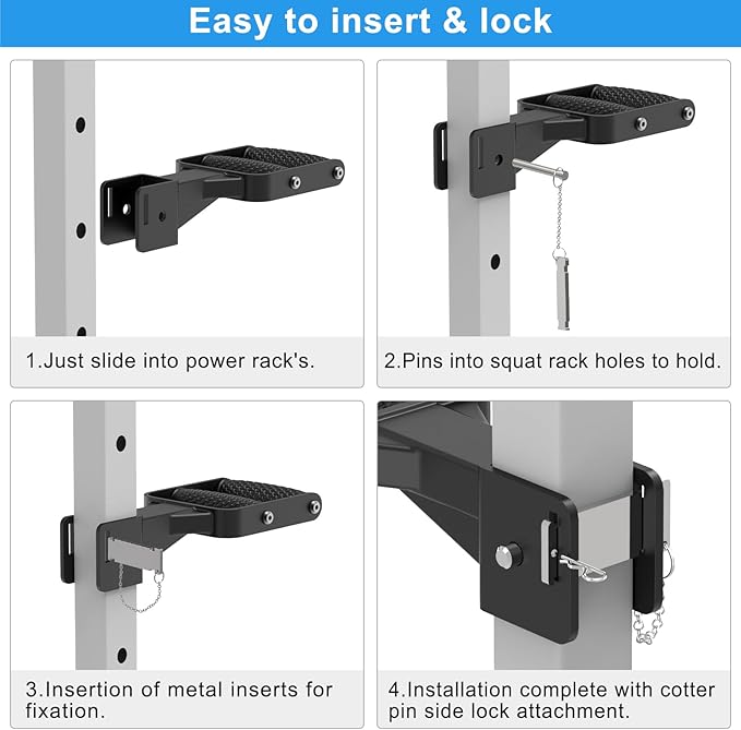 Kipika Y-Shaped Dip Bar for Power Cage with 5/8" or 1" Hole - Dip Bar Attachments for Home Gym - Heavy Duty Power Rack Attachments - Squat Rack Accessories for Strength Training