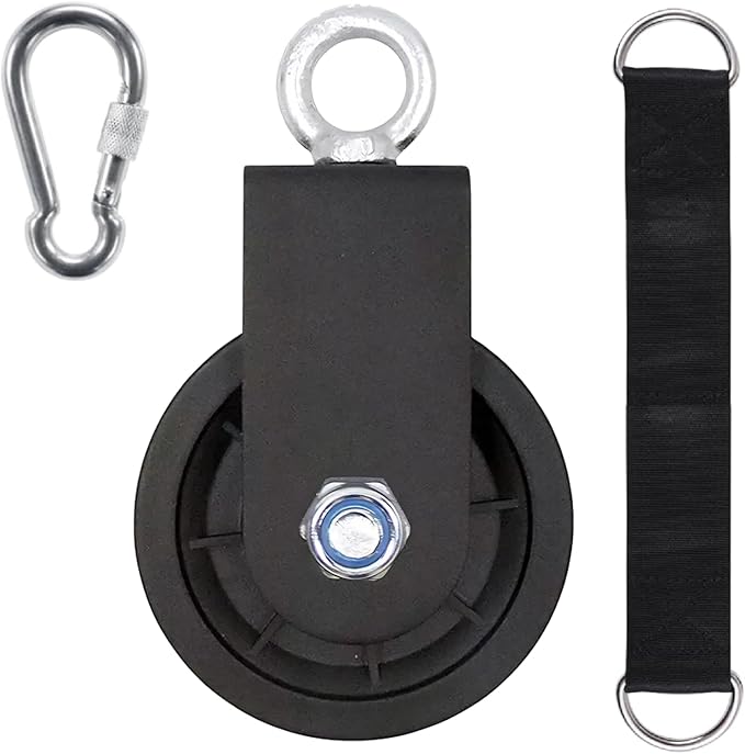 Pulley system for home gym, Aluminum GYM Pulley Wheel Universal Aluminum Alloy Bearing Pulley Wheel for Cable Machine Gym Equipment Part Garage Door