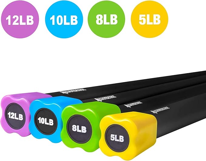 LIONSCOOL Workout Weighted Bar,Padded Exercise Weight Bar, Solid Steel Stretching weighted bar set for Body Sculpting, Physical Therapy,Body Toning