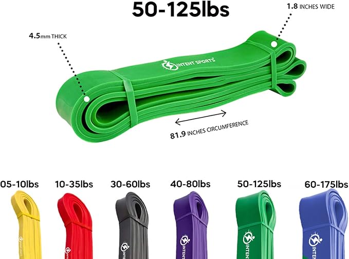 INTENT SPORTS Pull Up Assist Bands – Assistance and Resistance Bands for Pull-Up, Fitness, Body Stretching, Mobility Work, Weightlifting, Heavy Duty - Single/Set – Exercise Videos - eBook!