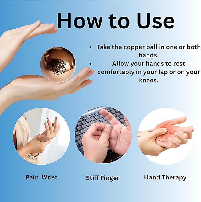 Pure Copper Ball, Bring Integrity and Clear Thinking with Natural Energy Meditation Dia Orb Sphare, Get Mental Agility Grounding Movement Therapy with Copper Orb - 2 Inch 1 Ball
