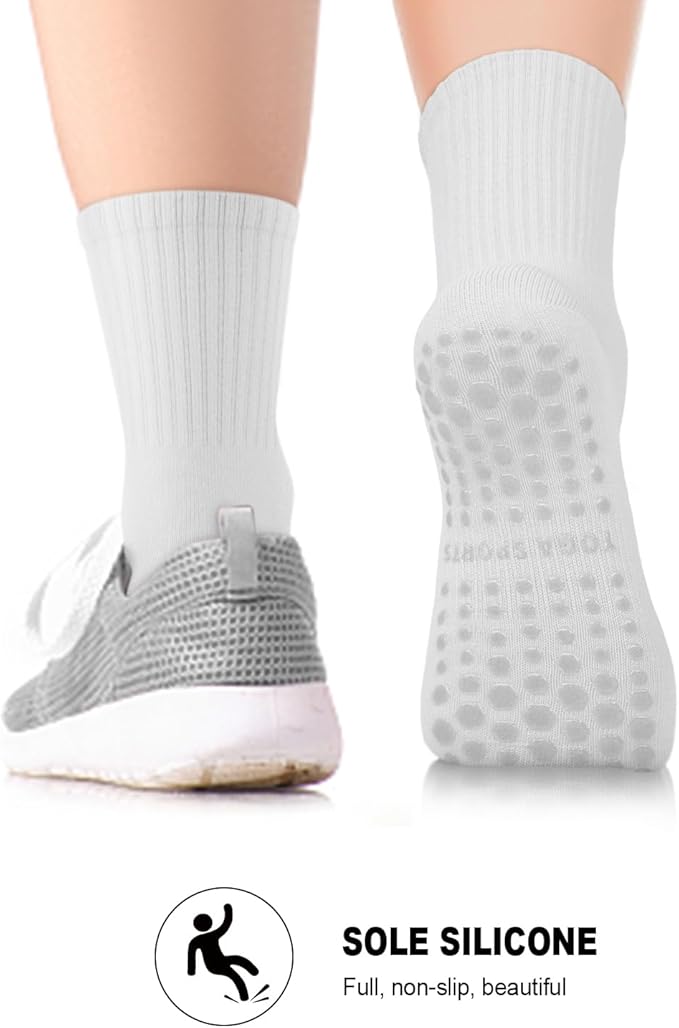 3/6 Pairs Grip Pilates Socks for Women, Non-slip Yoga Athletic Socks for Barre Ballet Barefoot Workout Hospital
