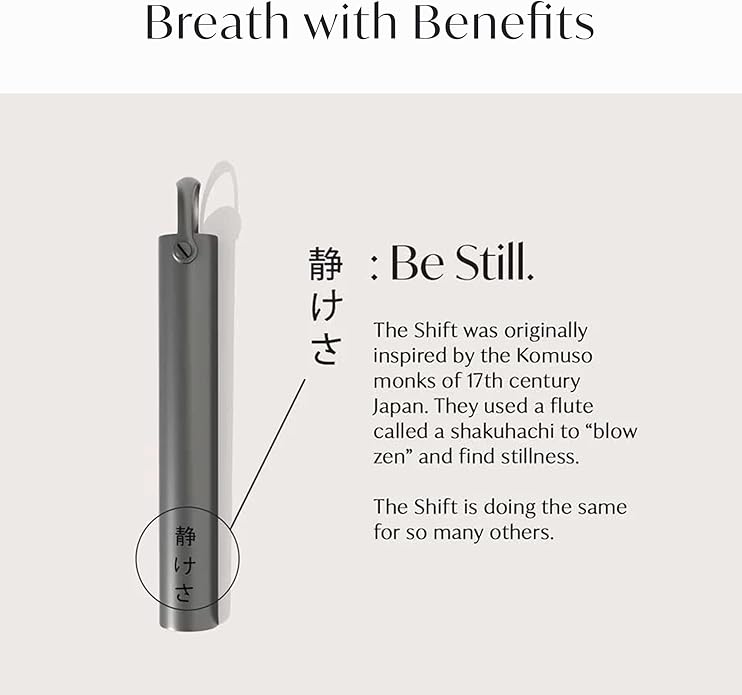 KOMUSO Breathing Necklace Classic Shift - For Habitual Breath Practice, Meditation, Stress and Anxiety Relief - Expert-Designed Breathing Tool to Promote Calm, Mindfulness and Relaxation