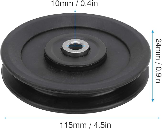 Keenso 10 Pcs 115mm Nylon Bearing Pulley Wheel Replacement Home Gym Equipment Machine Attachments Exercise Accessory