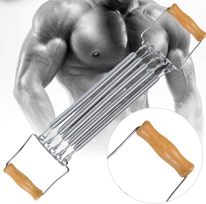 Spring Chest Expander, Hand Arm Pull Muscle Exerciser with 5 Springs Fitness Chest Expander Exercise Equipment, for Men Women Home Gym Workout