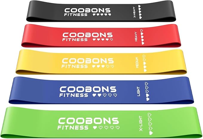 Resistance Bands for Working Out, Exercise Bands Resistance Bands Set with 5 Resistance Levels, Latex Loop Bands for Women Men, Workout Bands for Legs, Glutes, Strength Training, Yoga, Home Gym