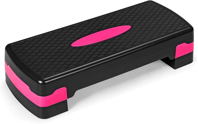 Goplus Step Platform, 26" Adjustable Aerobic Exercise Step Deck with Risers and Non-Slip Surface, 4” - 6”Levels Height-Adjustable, for Home Gym Exercise Fitness Workout