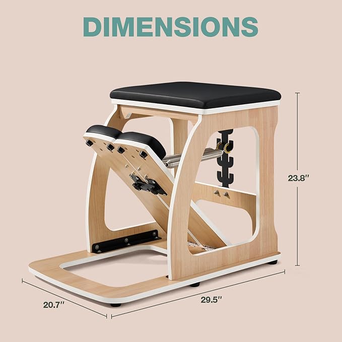 ARKANTOS Pilates Chair, Multi-Functional Stability Chair with Adjustable Resistance, Compact Home Gym Equipment for Full-Body Workout, Black