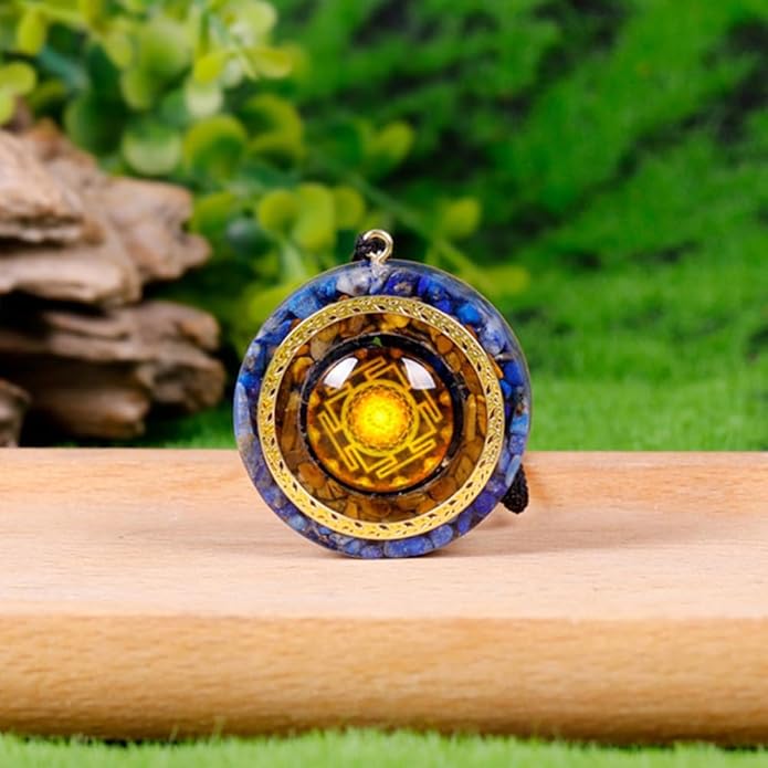 Day Day Up Orgonite Necklace - Sri Yantra Rotatable Pendant For Anti Stress Anxiety & Meditation - Malachite And Tiger Stone For Spiritual Healing & Positive Energy
