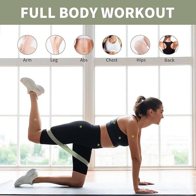 Non-Slip Fabric Resistance Bands for Working Out, Loop Exercise Bands for Booty Leg, Butt, Glute, Stretch Workout Bands for Women & Men, Hip Elastic Bands for Home Gym Fitness, Yoga, Pilates