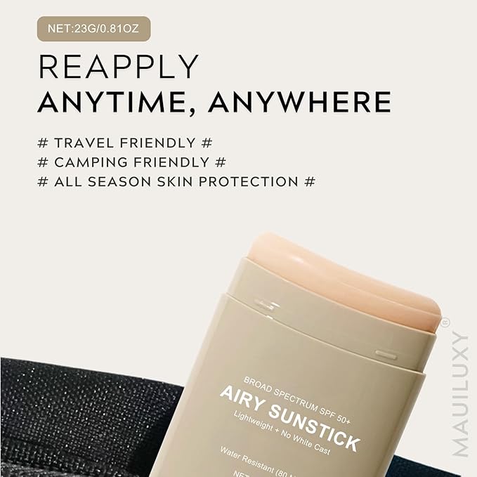 Airy Sunstick Protection - Invisible Korean Sunscreen Stick SPF 50+ Suncare Sunblock, Lightweight & No White Cast, Under & Over Makeup, Outdoor Sports & Travel-Friendly 23 g / 0.81 oz