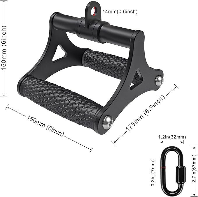 Kipika Heavy Duty Double D Handle, V Bar Cable Attachment, Row Attachment for Cable Machine, Non-Slip and Comfortable, Solid Aluminum Alloy Grip, Cable Machine Accessories for Home Gym…