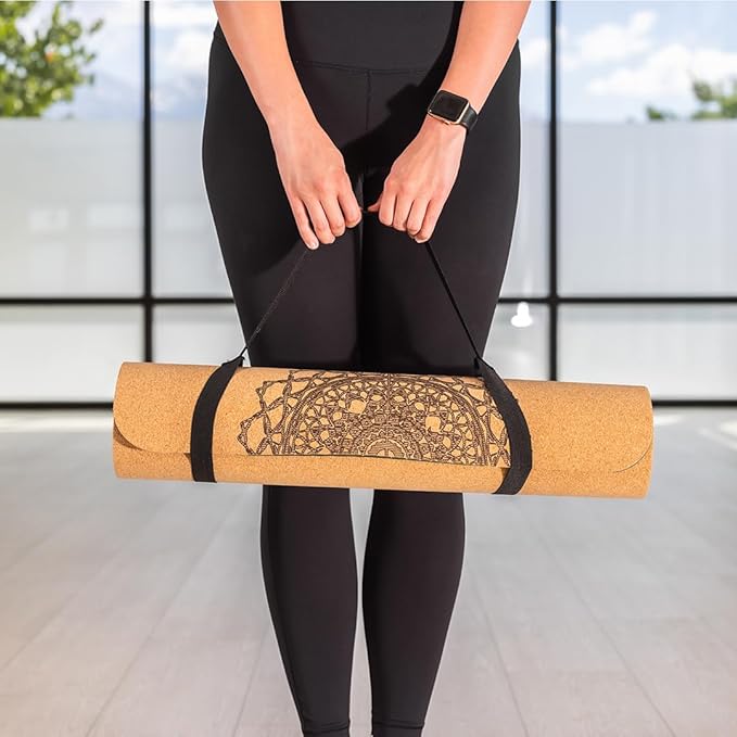Workout Mat with Strap Carrier- Yoga Mat- Lightweight Exercise Mat- Thick Yoga Mats For Home Workout & Gym- Non-slip Texture Mat For Exercise- 6mm, 72"x24" Workout Mat by Fitby