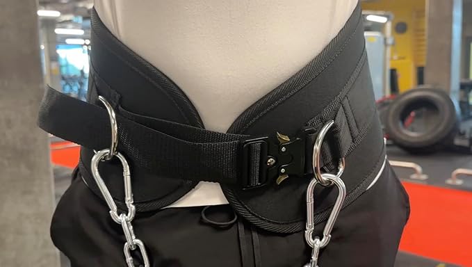 Dip Belt for Weight Lifting with a Quick Closure Steel Buckle, Weighted Belt for Pullups & Dips for Men, with Durable Chain and Carabiners, Weightlifting, Squat, Bodybuilding
