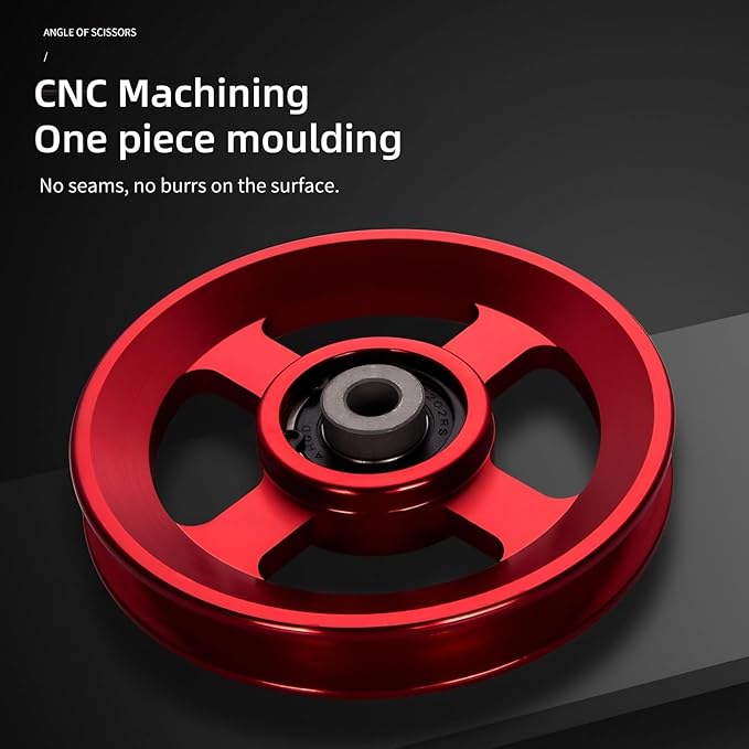 Pulley system for home gym, Aluminum GYM Pulley Wheel Universal Aluminum Alloy Bearing Pulley Wheel for Cable Machine Gym Equipment Part Garage Door