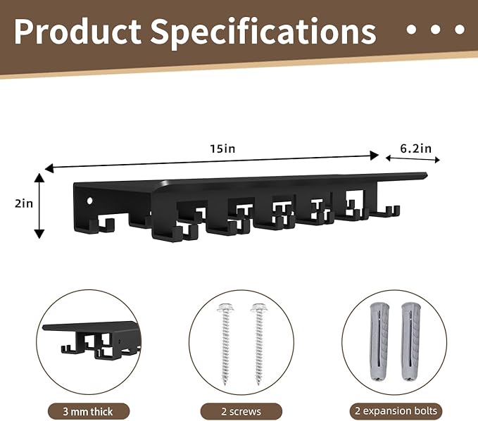 Floating Shelf Organizer Compatible with Tonal Accessories Wall Mount Hanger with Hooks T-Lock Adapters Home Gym Weight wall Storage Equipment Metal Rack Holder Bracket Hanger Black Workout Fitness