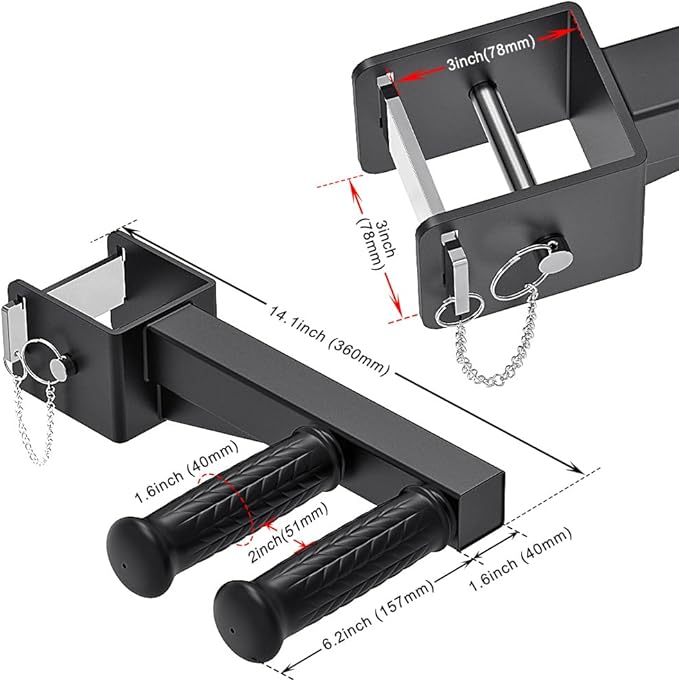 Dip Bar Attachment for Power Rack, Non-Slip Wide & Narrow Grip Handles, 500 lbs Capacity, Squat Rack Attachment for Dips, Inverted Rows, Push-Ups