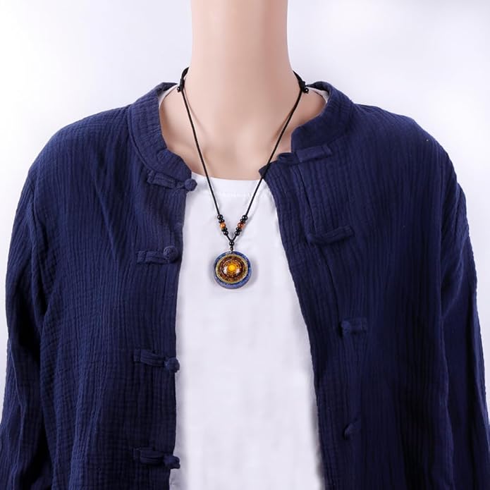Day Day Up Orgonite Necklace - Sri Yantra Rotatable Pendant For Anti Stress Anxiety & Meditation - Malachite And Tiger Stone For Spiritual Healing & Positive Energy