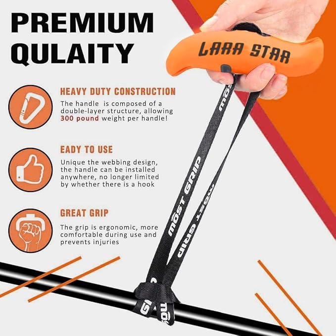 LARA STAR Pull Up Handles Grips Fitness Strap Heavy Duty Cable Machine Handles Training Grip Strength Sling Trainer for Home Gym Pull-up Bars Barbells and Pulling Machines