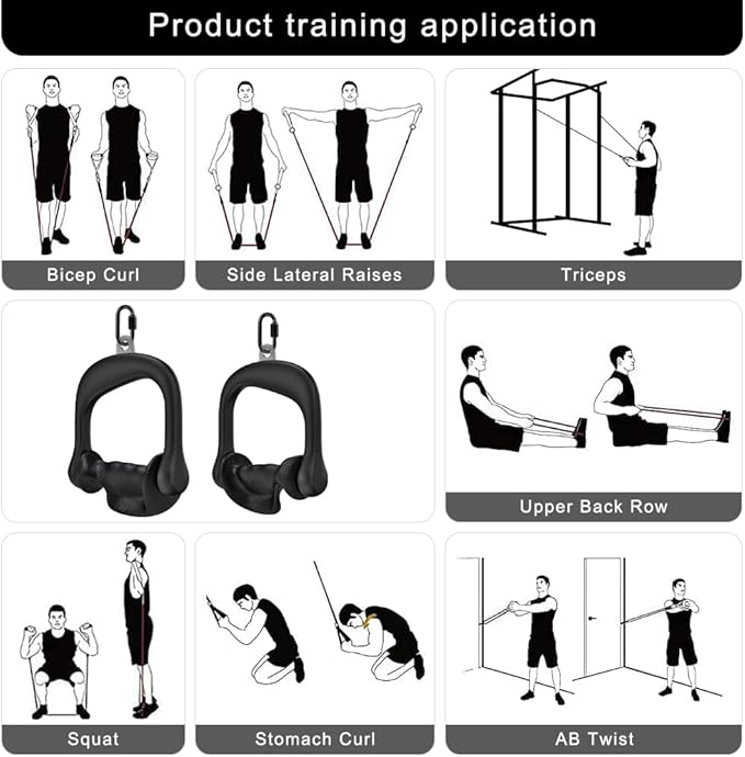 BeneLabel D Handle Cable Attachment, Cable Attachments for Gym, Non-Slip and Comfortable Grip, Solid Aluminum Alloy Handle, Suitable for Home and Gym