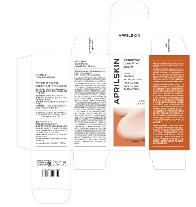 APRILSKIN Carrotene Clarifying Facial Serum | Vegan, Non-comedogenic | Blemish Clear, Dark Spot Corrector | Korea Skincare | Oily Skin, Sensitive Skin, Bumpy Skin | 1.25 fl.oz