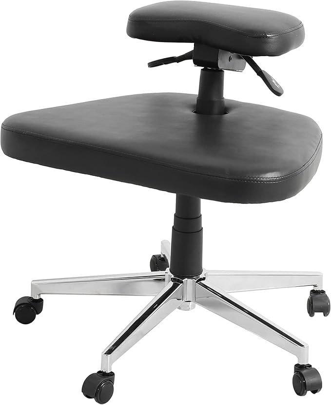 Meditation Chair for Adults Height Adjustable Tilt Angle, Ergonomic Kneeling Chair with Wheels, Criss Cross Legged Chair for Office and Home(Black)