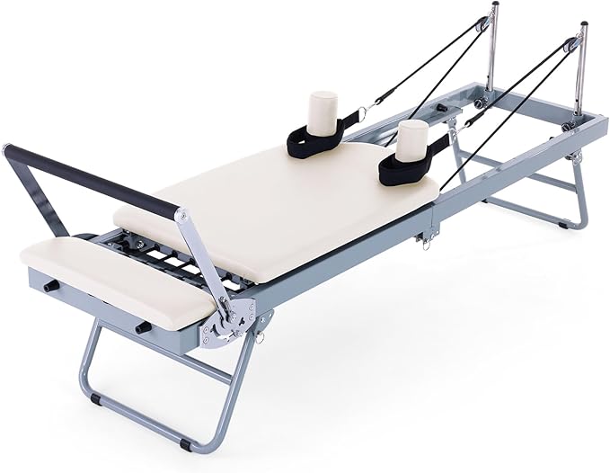 ARKANTOS Pilates Reformer Machine Foldable, Reformer Pilates Equipment for Gym Workout and Home Use, Suitable for Intermediate and Beginners Users
