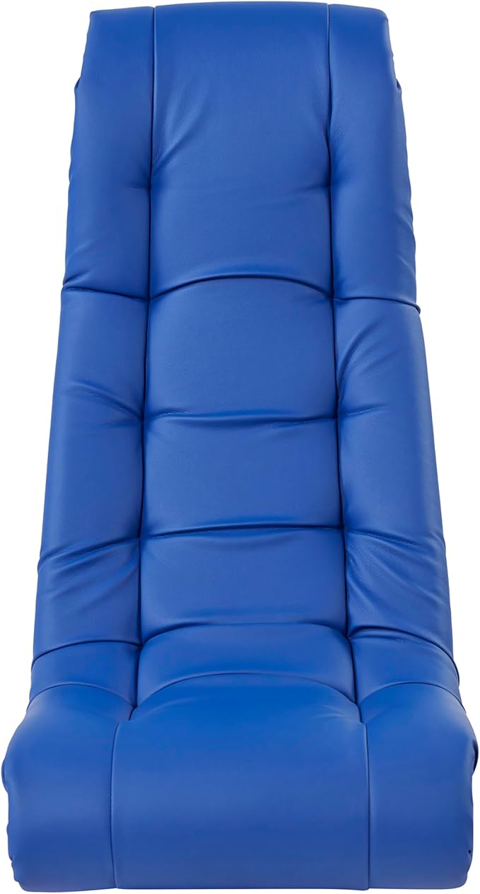 Factory Direct Partners Soft Tufted Floor Rocker - Cushioned Ground Chair for Kids Teens and Adults - Great for Reading, Gaming, Meditating, TV - Blue, 10488-BL