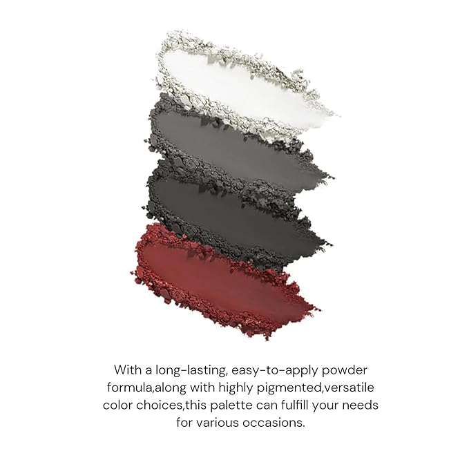Flower Knows Swan Ballet Six-Color Makeup Palette,Eyeshadow,Blush,Highlighting & Contour All-in-One Face Makeup Palette with 4 Matte+2 Shimmer Smoky Shades(02 Black Swan,0.23 Oz)