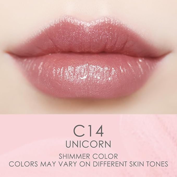 CATKIN Tinted Lip Balm Glitter Lip Stain Ultra Hydrating Lip Moistrurizer Lip Care with Vitamin E Nourishing For Cracked & Dry Lips 0.12 oz C14 Unicorn - Plum