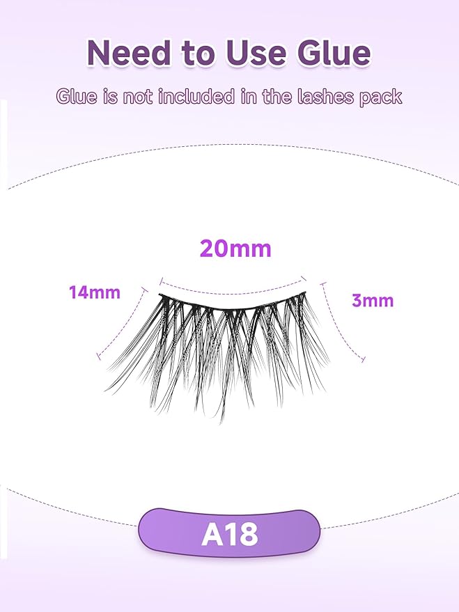 Half Lashes Cat Eyelashes 14mm False Eyelashes Natural Cat Eye Lashes Wispy Eyelashes with Thin Band 3D Volume False Lashes C Curl Soft Strip Lashes Pack 7 Pair EVENTILL
