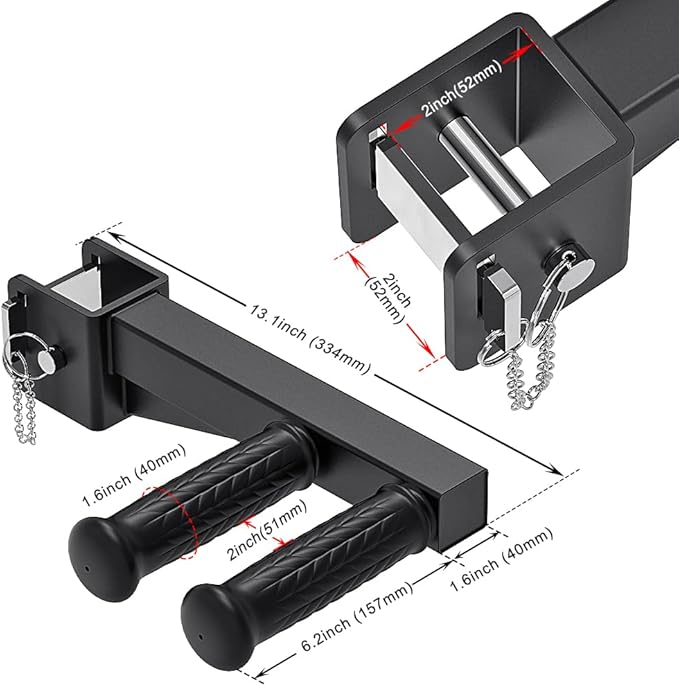 Dip Bar Attachment for Power Rack, Non-Slip Wide & Narrow Grip Handles, 500 lbs Capacity, Squat Rack Attachment for Dips, Inverted Rows, Push-Ups