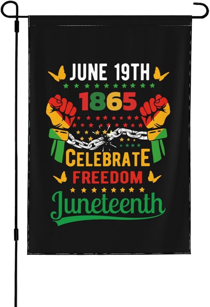 Juneteenth Garden Flag – 12.5x18 Inch Outdoor juneteenth Decorations Banner, african american flag, Yard Decor, Black History Month, Freedom Day Gift