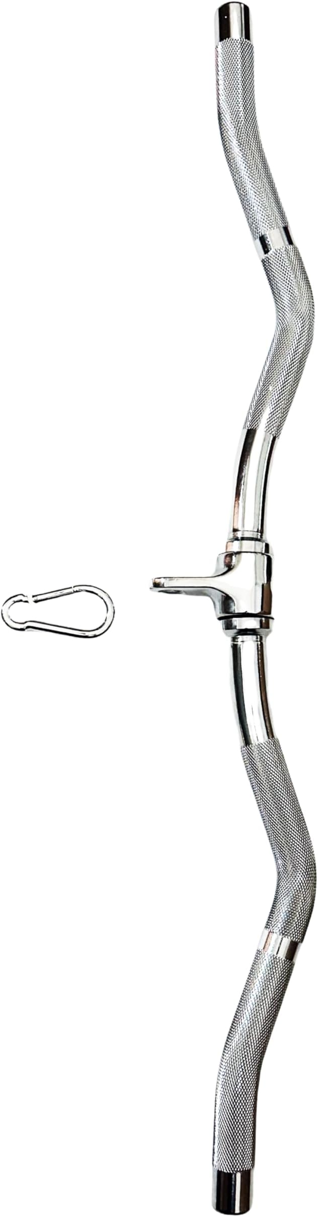 Lat Cable Machine Attachment Curl Pulldown Barbell Revolving Bar, Multi-Exerciser Cable Attachment, Solid Steel Tricep Press Down Bar with Rubber Handgrips & Revolving Hanger