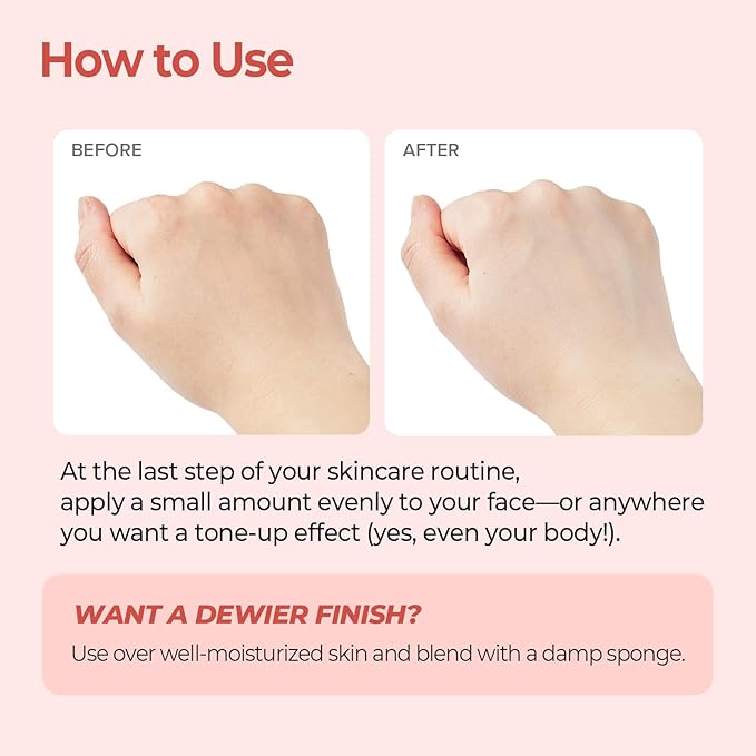 SKINFOOD Peach Cotton Zinc PCA Tone Up Cream, Korean Tinted Moisturizer for Face and Body, Dewy and Matte Skin Tint, Skin Care Makeup for Color Correcting, Sheer Cover, Blurring (1.69 fl. oz.)