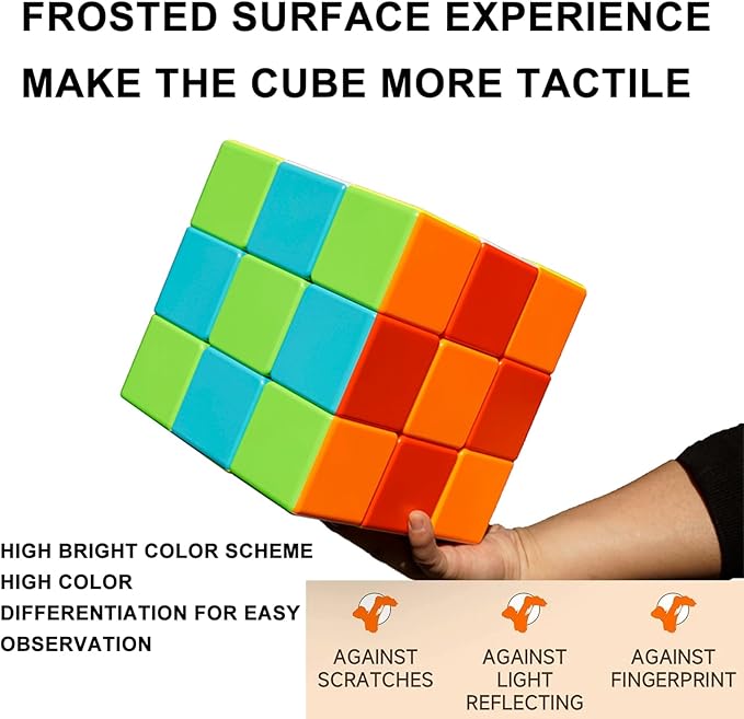 Giant Magic Cube, 18CM Big 3x3 Speed Cube Color-Matching 3D Sensory Puzzle Box Super Large Birthday Christmas Stocking Stuffers Gift for Kids Adults Fidget Toy Brain Teasers Cubing Classroom Speed Toy