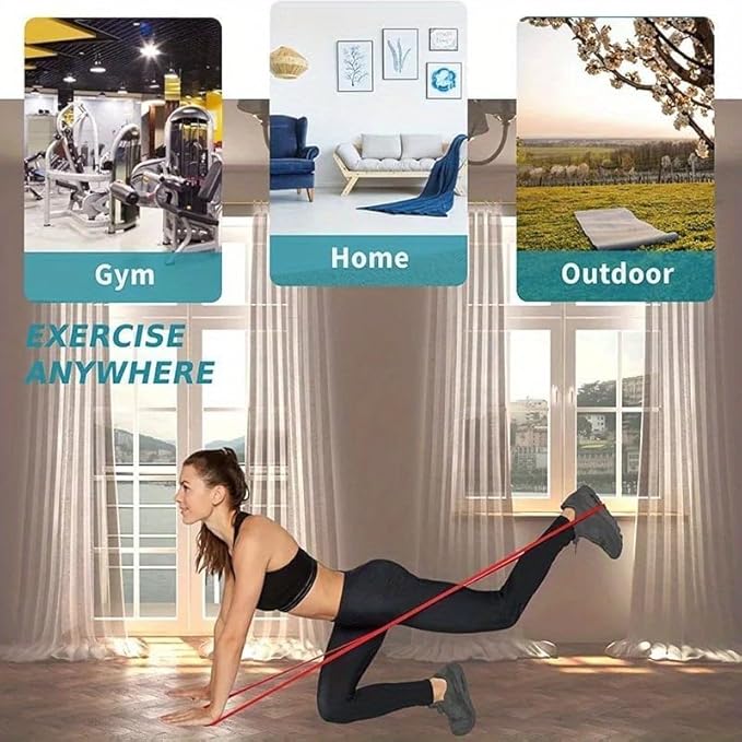 Resistance Bands Set - 5 Adjustable Exercise Bands, Handles, Door Anchor and Carry Bag | Pull Up Assistance Bands, Workout Bands Resistance, Large Rubber Bands Heavy Duty & Bands for Working Out