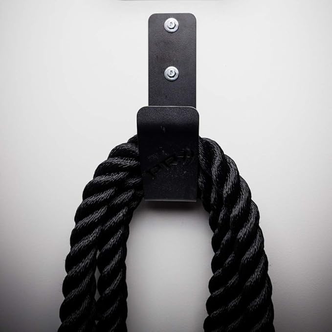 PRx Performance Exercise Rope Storage Hook, USA MADE Wall Mounted Battle Rope Holder, Home or Commercial Gym Accessory, Heavy Duty Steel, Black Powder Coated