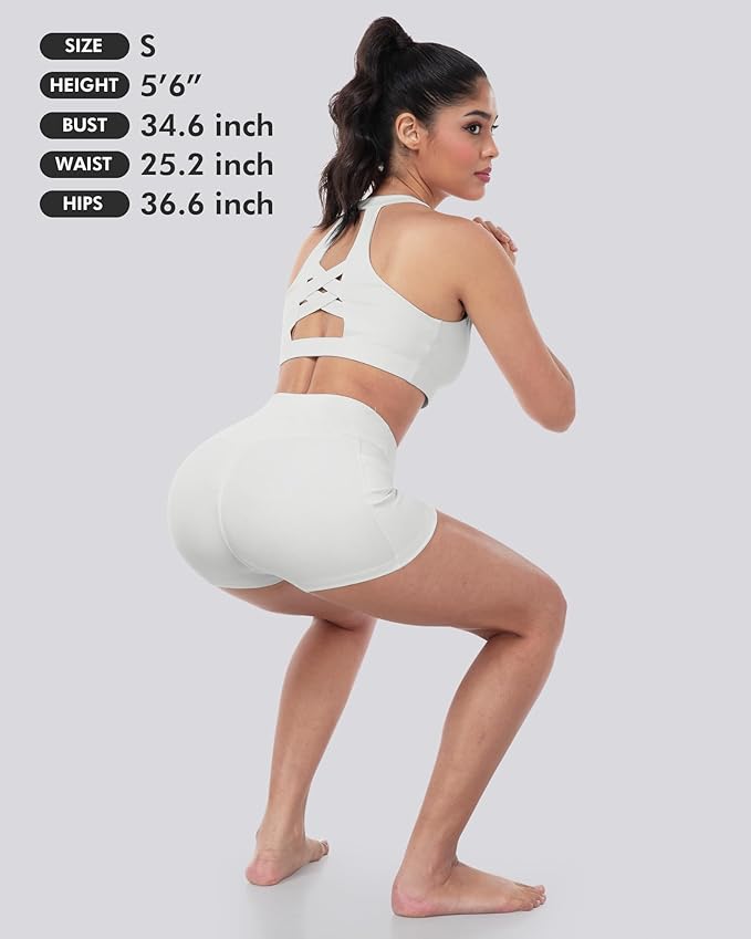 LZYVOO Biker Spandex Shorts Women, High Waisted Tummy Control Workout Yoga Shorts with Pockets
