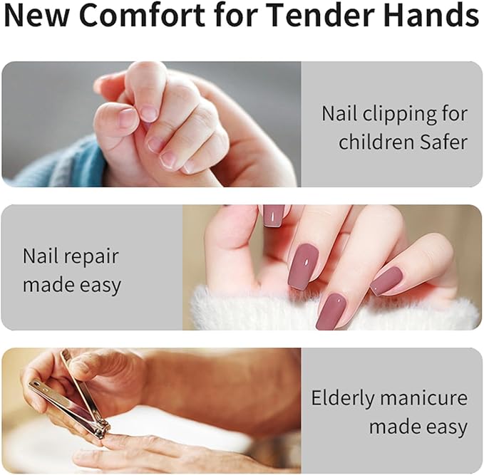 2025 New 3 in 1 Electric Nail Clipper with Polisher, 3 Speed Automatic Electric Nail Trimmer, Built-in Debris Collector, Night Light, Rechargeable Cordless USB Battery Fingernail Trimmer (White)