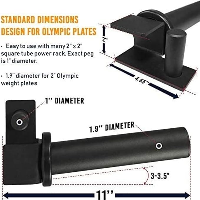 Yes4All Power Rack J-Hooks & Attachments – Heavy Duty Barbell Holders Compatible with 2x2 & 3x3 Power Racks for Home Gym