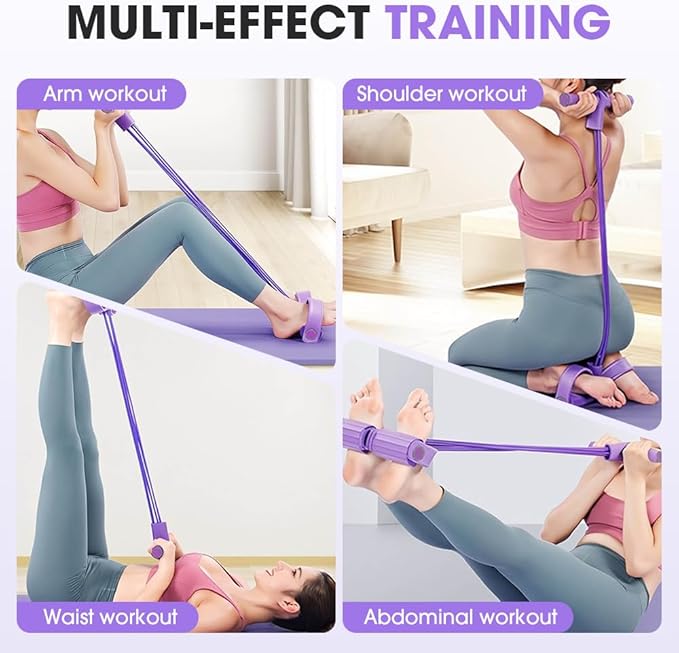 21 Fitness Resistance Bands-4 Tube Pedal Ankle Puller, 2025 New Stretching Bands for Arm and Leg Workouts, AB Training Auxiliary Device Workout Equipment for Women Men